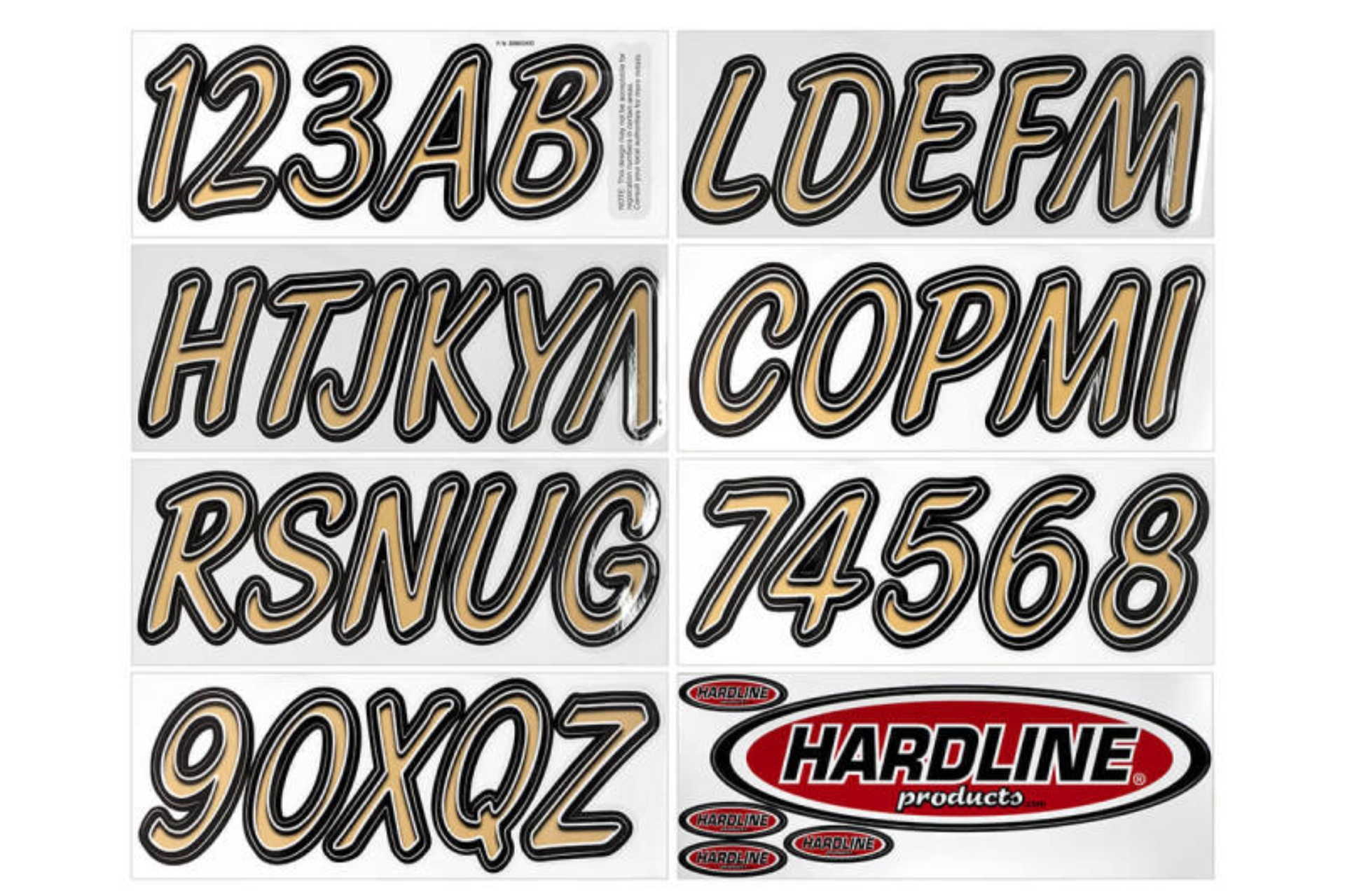 Picture of Hardline Boat Lettering Registration Kit 3 in. - 400 Brown/Black