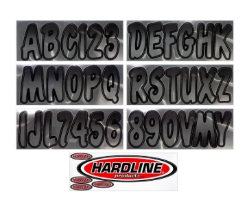 Picture of Hardline Boat Lettering Registration Kit 3 in. - 200 Chrome/Black