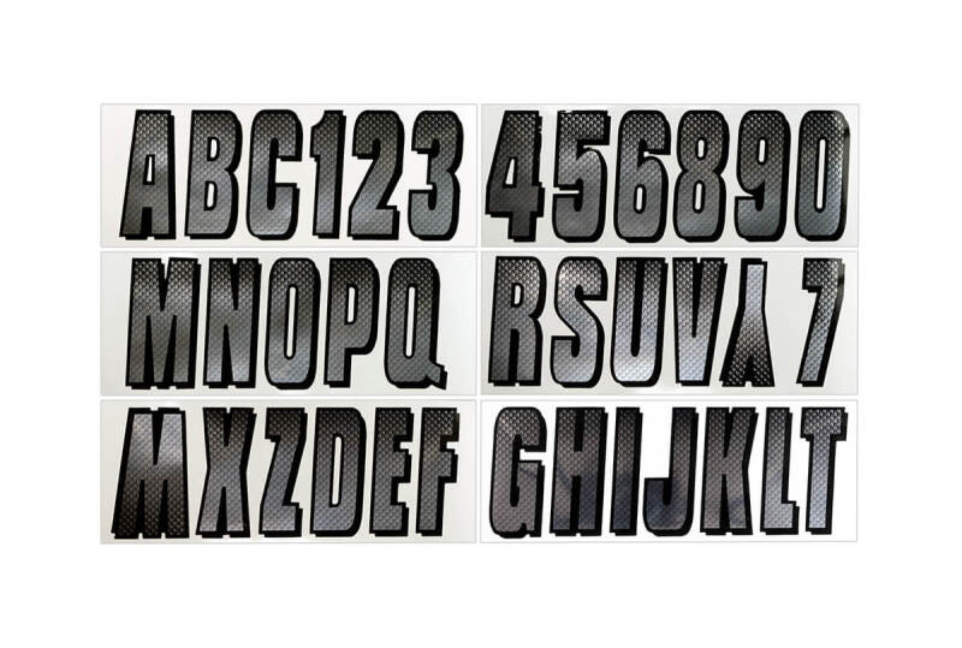 Picture of Hardline Boat Lettering Registration Kit 3 in. - 300 Chrome/Black