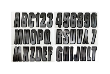 Picture of Hardline Boat Lettering Registration Kit 3 in. - 300 Chrome/Black