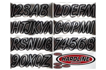 Picture of Hardline Boat Lettering Registration Kit 3 in. - 400 Chrome/Black
