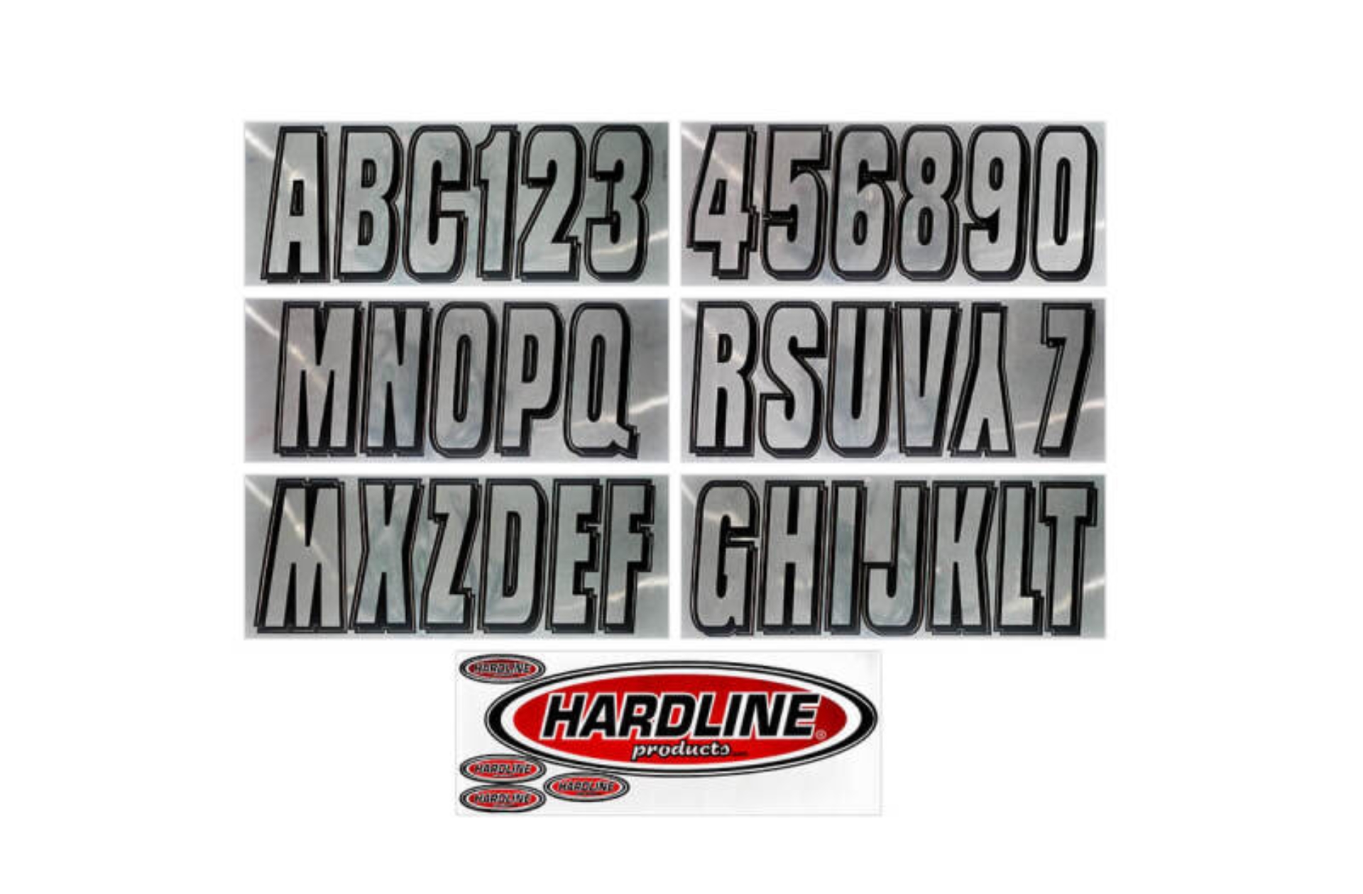 Picture of Hardline Boat Lettering Registration Kit 3 in. - 320 Chrome/Black