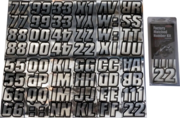 Picture of Hardline Snowmobile Lettering Registration Kit 2 in. - 500 Chrome/Black