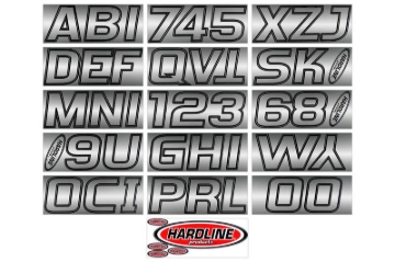 Picture of Hardline Boat Lettering Registration Kit 3 in. - 700 Chrome/Black