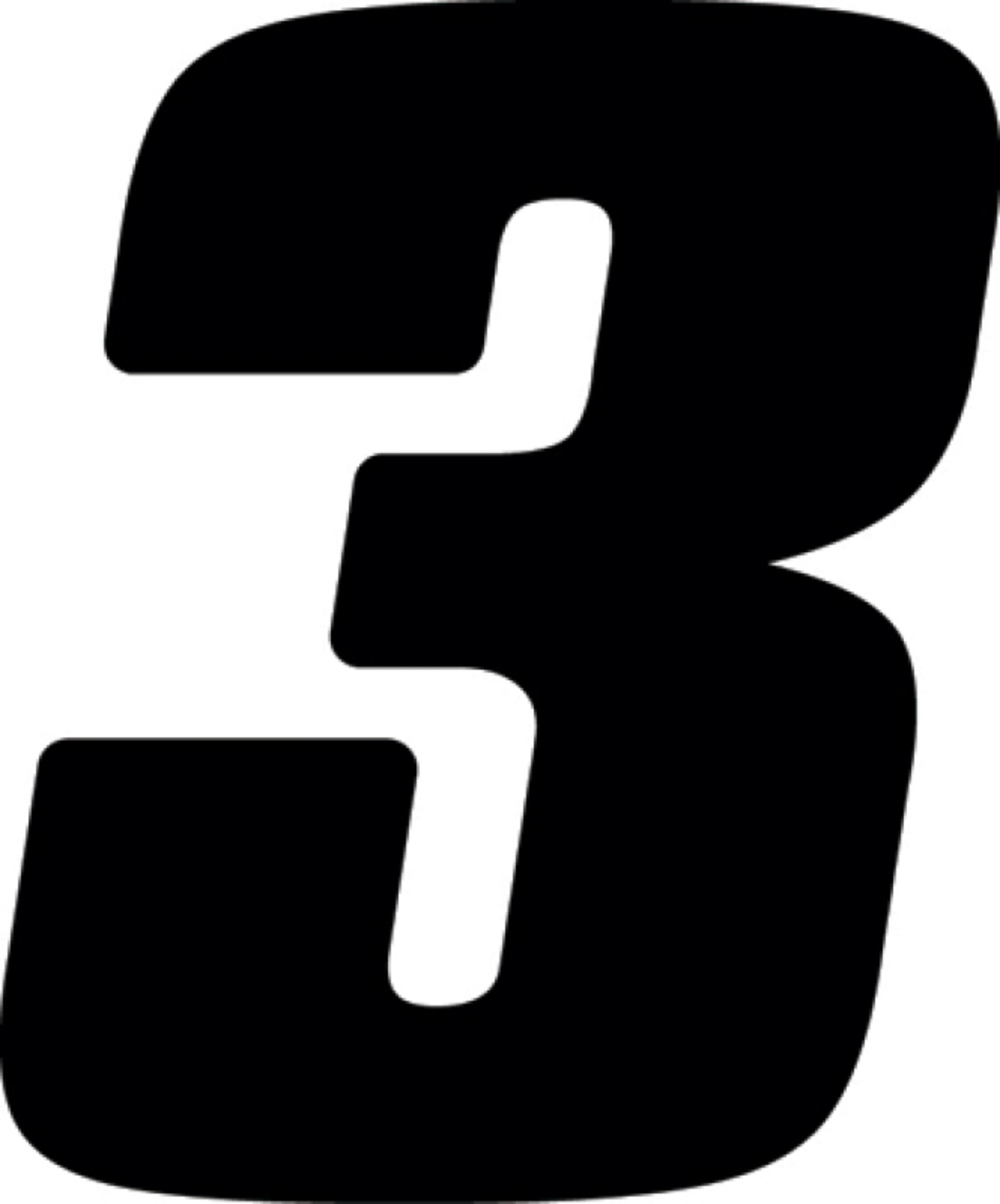 Picture of Hardline Dirt Digits 3pk 4 in. - High Gloss Number 3 - Black