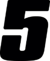 Picture of Hardline Dirt Digits 3pk 4 in. - High Gloss Number 5 - Black