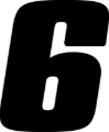 Picture of Hardline Dirt Digits 3pk 4 in. - High Gloss Number 6 - Black