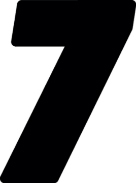 Picture of Hardline Dirt Digits 3pk 4 in. - High Gloss Number 7 - Black