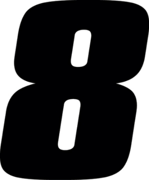 Picture of Hardline Dirt Digits 3pk 4 in. - High Gloss Number 8 - Black