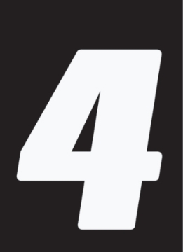 Picture of Hardline Dirt Digits 3pk 4 in. - High Gloss Number 4 - White