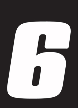 Picture of Hardline Dirt Digits 3pk 4 in. - High Gloss Number 6 - White