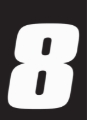 Picture of Hardline Dirt Digits 3pk 4 in. - High Gloss Number 8 - White