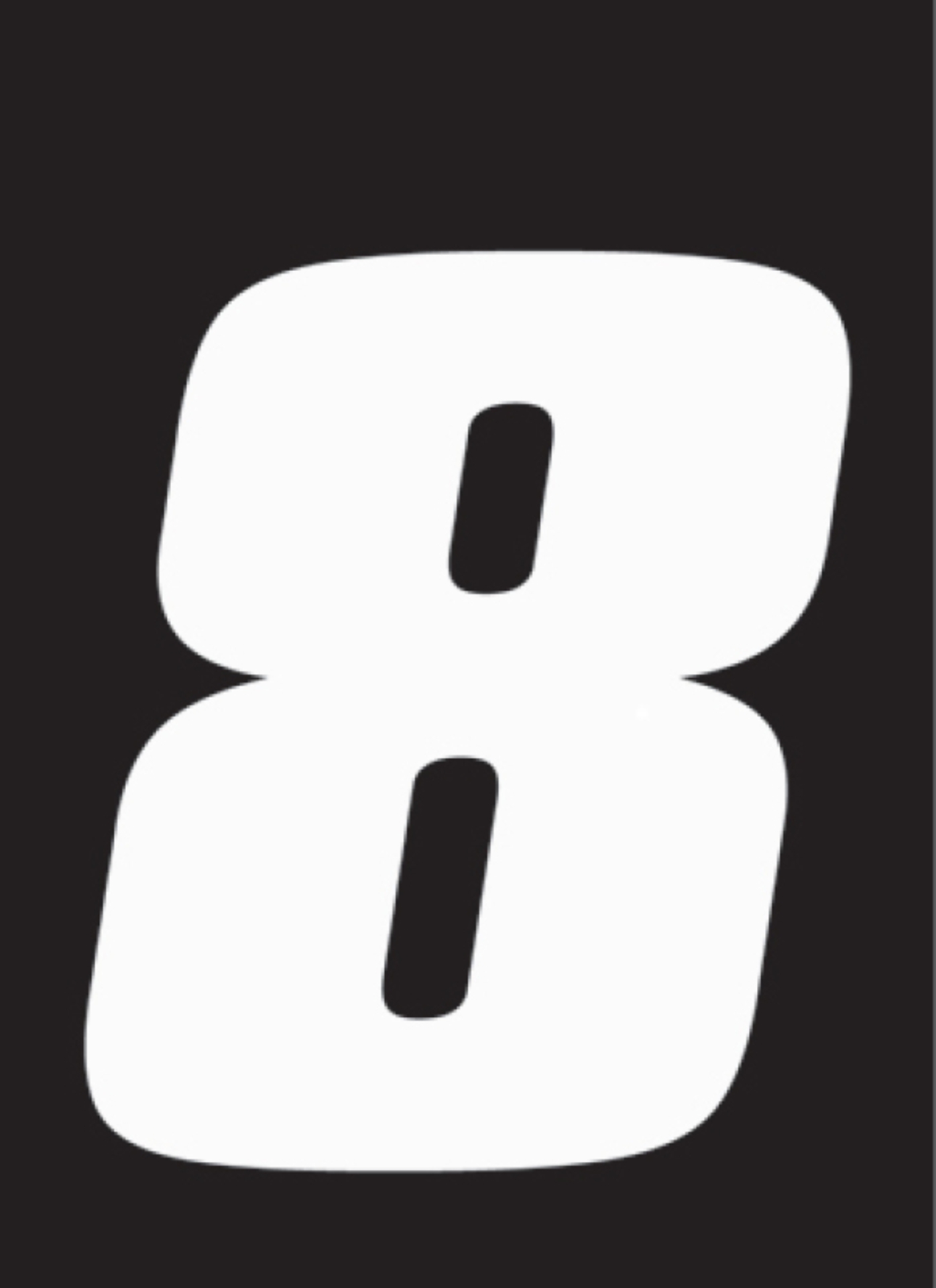Picture of Hardline Dirt Digits 3pk 4 in. - High Gloss Number 8 - White