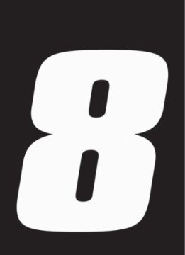 Picture of Hardline Dirt Digits 3pk 4 in. - High Gloss Number 8 - White