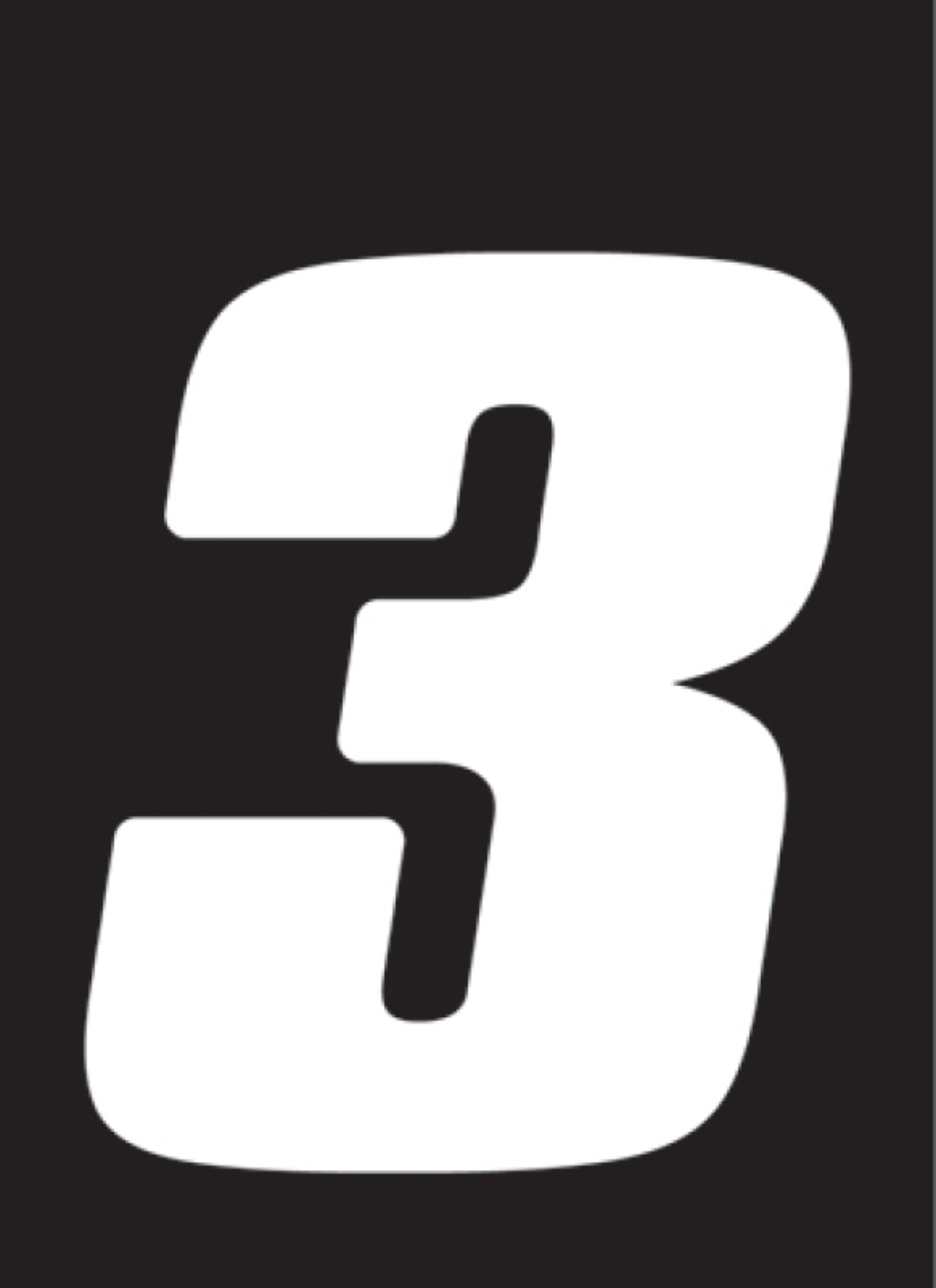 Picture of Hardline Dirt Digits 3pk 5.5 in. - High Gloss Number 3 - White