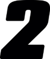 Picture of Hardline Dirt Digits 3pk 7 in. - High Gloss Number 2 - Black