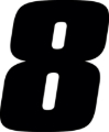 Picture of Hardline Dirt Digits 3pk 7 in. - High Gloss Number 8 - Black
