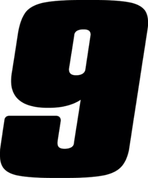 Picture of Hardline Dirt Digits 3pk 7 in. - High Gloss Number 9 - Black
