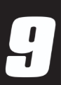 Picture of Hardline Dirt Digits 3pk 7 in. - High Gloss Number 9 - White