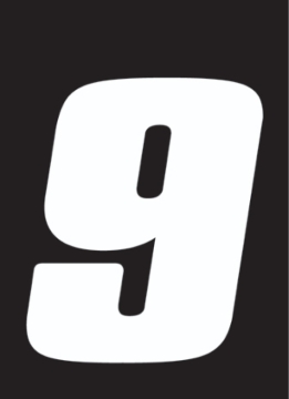Picture of Hardline Dirt Digits 3pk 7 in. - High Gloss Number 9 - White