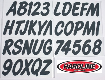Picture of Hardline Boat Lettering Registration Kit 3 in. - 400 Dark Grey Solid