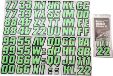 Picture of Hardline Snowmobile Lettering Registration Kit 2 in. - 500 Kiwi Green/Black