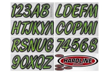 Picture of Hardline Boat Lettering Registration Kit 3 in. - 400 Kiwi Green/Black