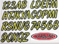 Picture of Hardline Boat Lettering Registration Kit 3 in. - 400 Lime Yellow/Black