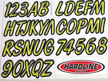 Picture of Hardline Boat Lettering Registration Kit 3 in. - 400 Lime Yellow/Black
