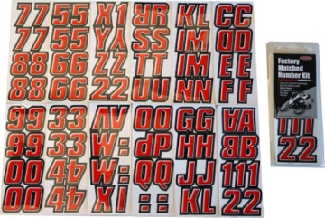 Picture of Hardline Snowmobile Lettering Registration Kit 2 in. - 500 Red/Black