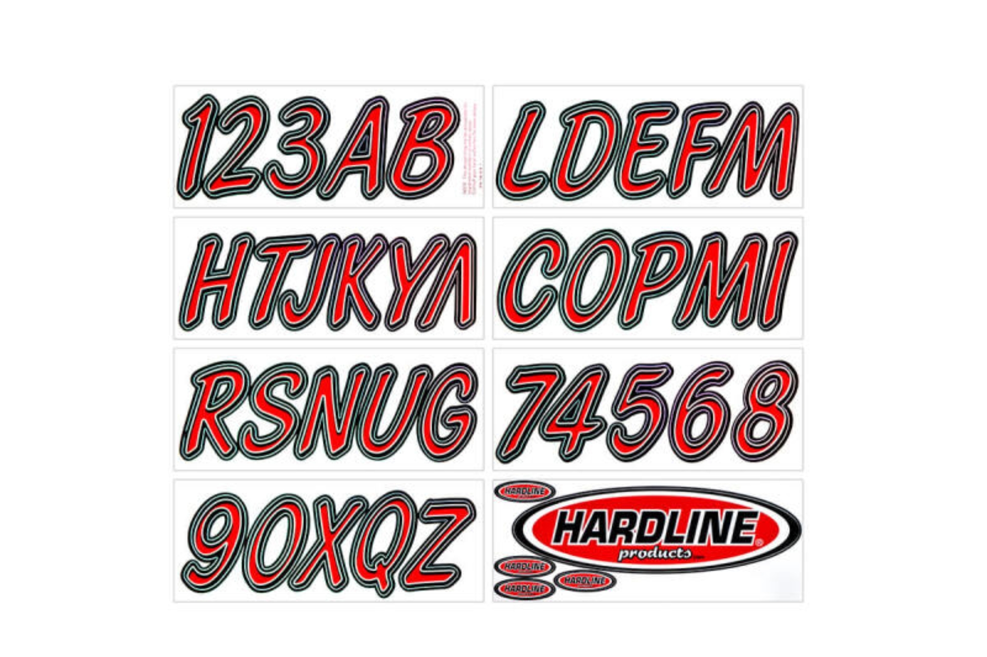 Picture of Hardline Boat Lettering Registration Kit 3 in. - 400 Red/Black