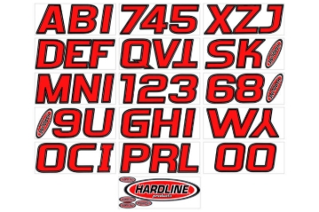 Picture of Hardline Boat Lettering Registration Kit 3 in. - 700 Red/Black
