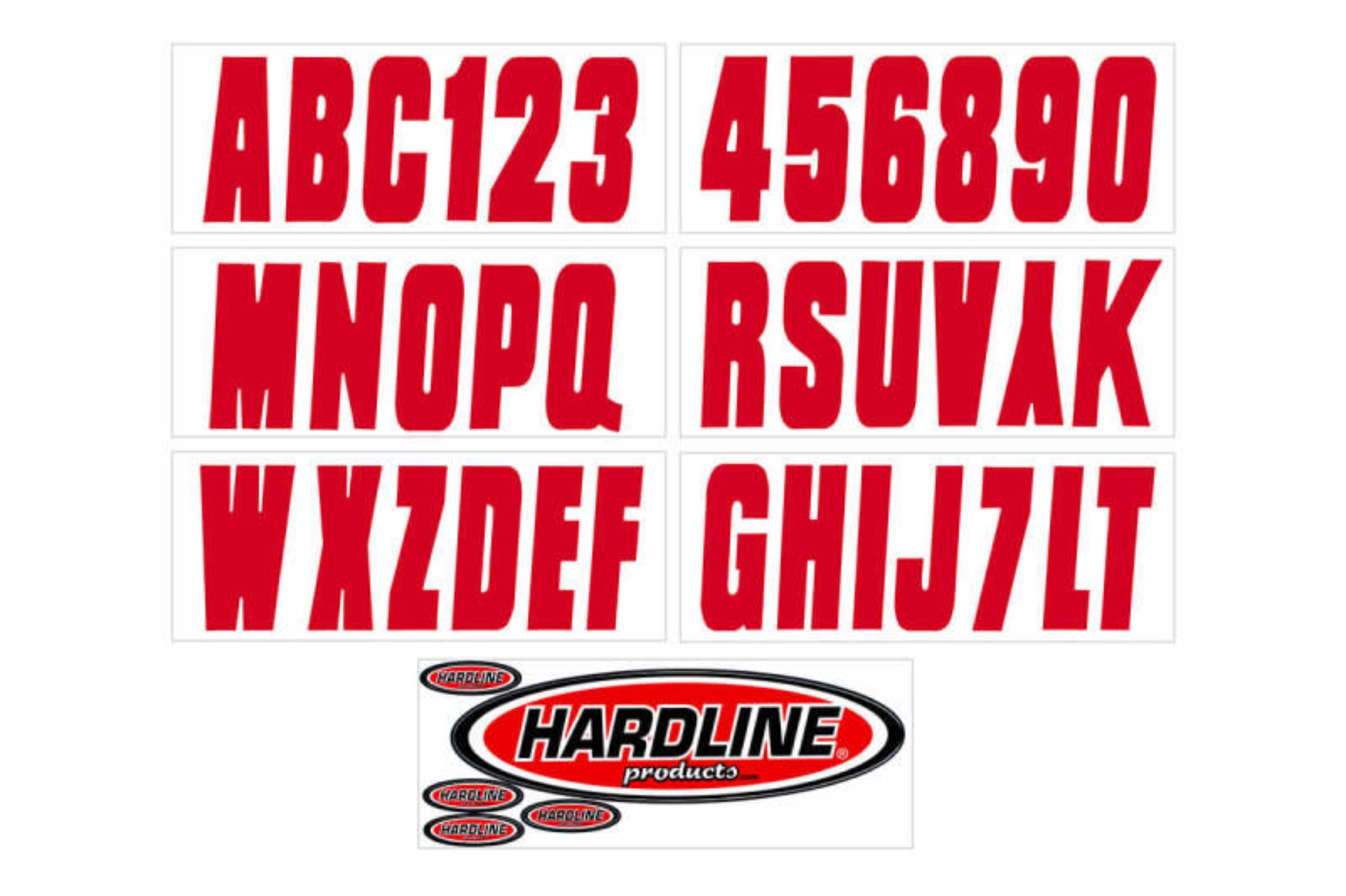 Picture of Hardline Boat Lettering Registration Kit 3 in. - 350 Red Solid