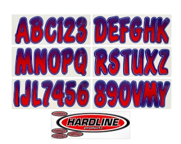 Picture of Hardline Boat Lettering Registration Kit 3 in. - 200 Red/Purple