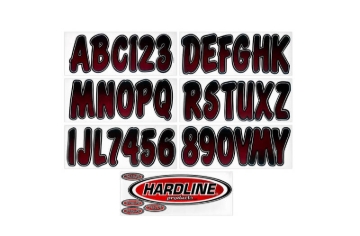 Picture of Hardline Boat Lettering Registration Kit 3 in. - 200 Burgundy/Black