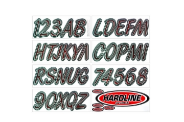 Picture of Hardline Boat Lettering Registration Kit 3 in. - 400 Burgundy/Black