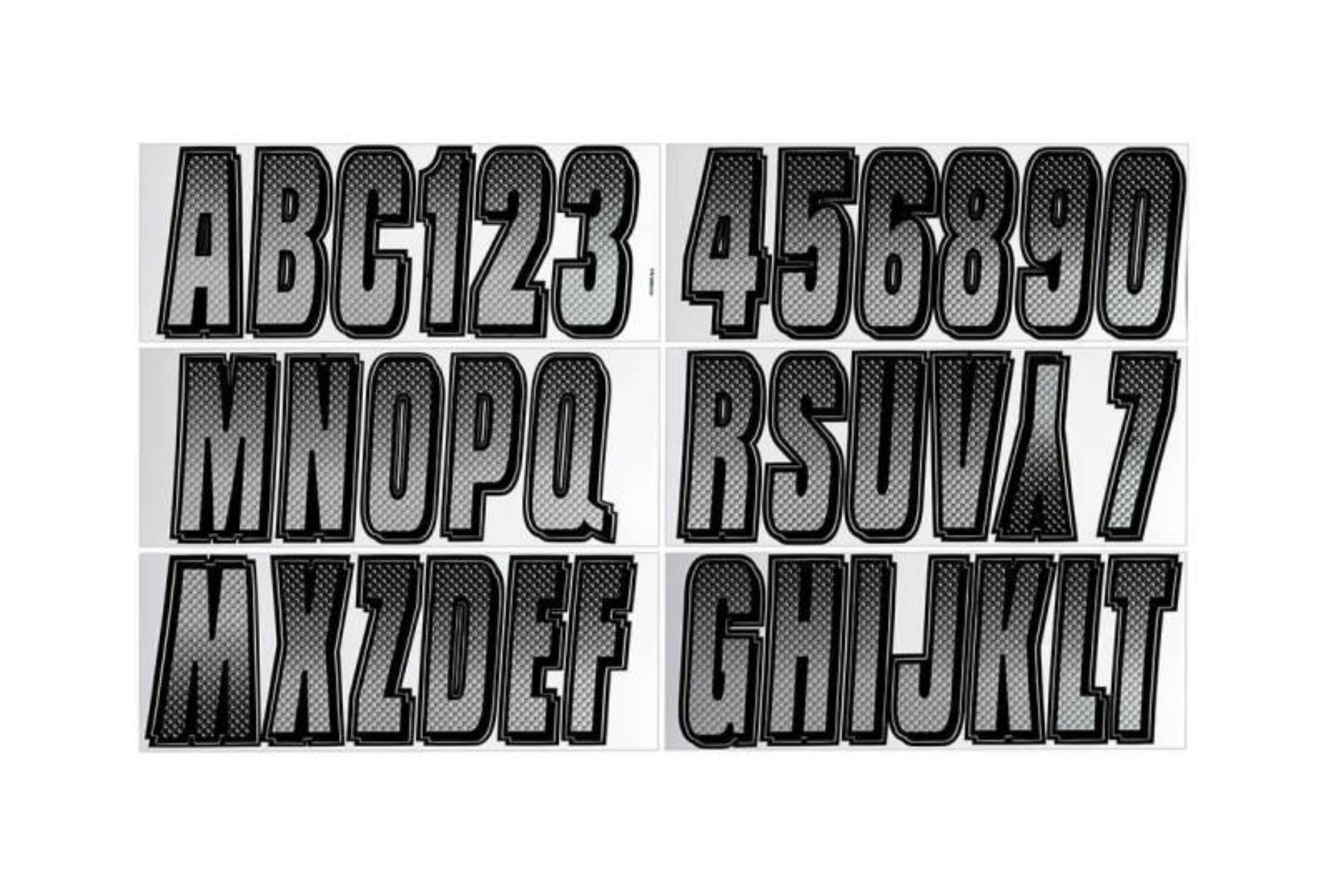 Picture of Hardline Boat Lettering Registration Kit 3 in. - 300 Silver/Black
