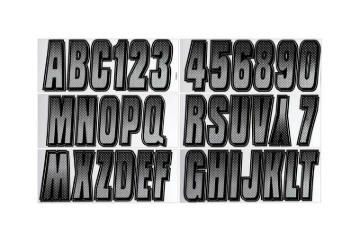 Picture of Hardline Boat Lettering Registration Kit 3 in. - 300 Silver/Black