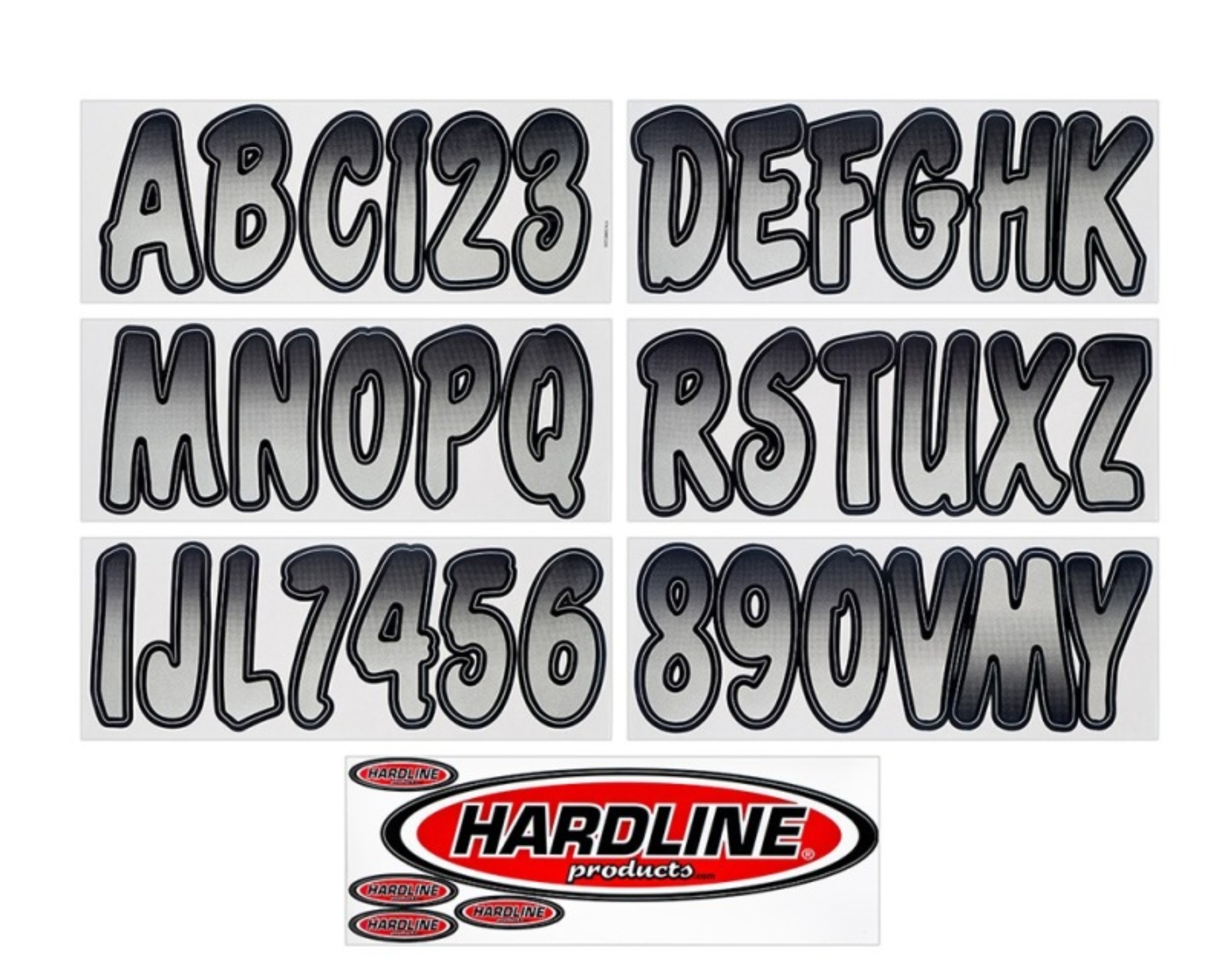 Picture of Hardline Boat Lettering Registration Kit 3 in. - 200 Silver/Black
