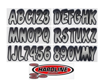 Picture of Hardline Boat Lettering Registration Kit 3 in. - 200 Silver/Black