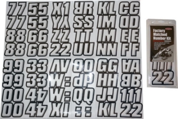 Picture of Hardline Snowmobile Lettering Registration Kit 2 in. - 500 Silver/Black