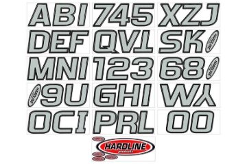Picture of Hardline Boat Lettering Registration Kit 3 in. - 700 Silver/Black