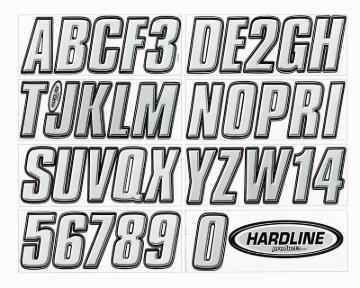 Picture of Hardline Boat Lettering Registration Kit 3 in. - 800 Silver/Black