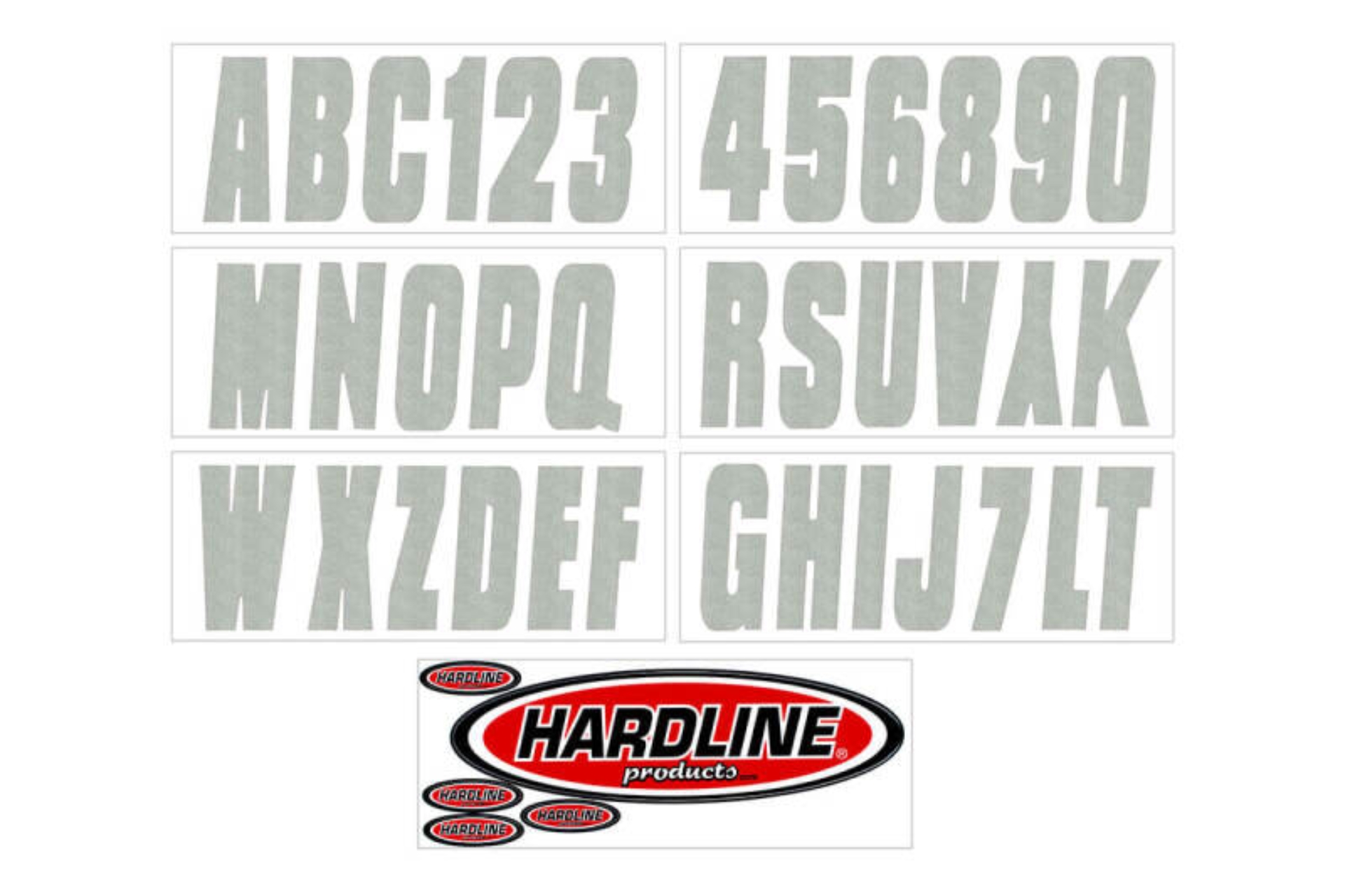 Picture of Hardline Boat Lettering Registration Kit 3 in. - 350 Silver Solid