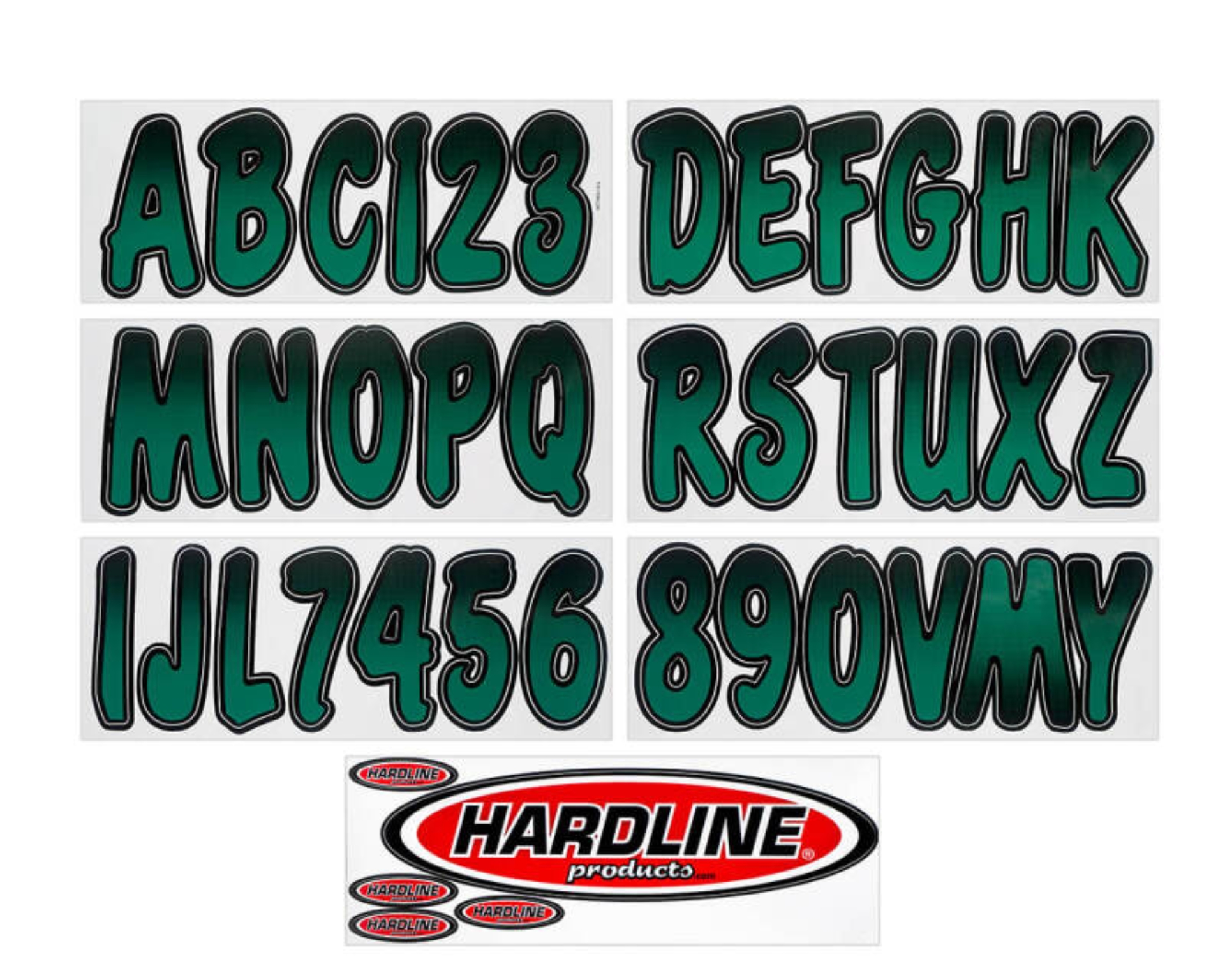 Picture of Hardline Boat Lettering Registration Kit 3 in. - 200 Forest Green/Black