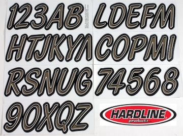 Picture of Hardline Boat Lettering Registration Kit 3 in. - 400 Titan Grey/Black