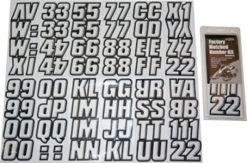 Picture of Hardline Snowmobile Lettering Registration Kit 2 in. - 500 White /Black