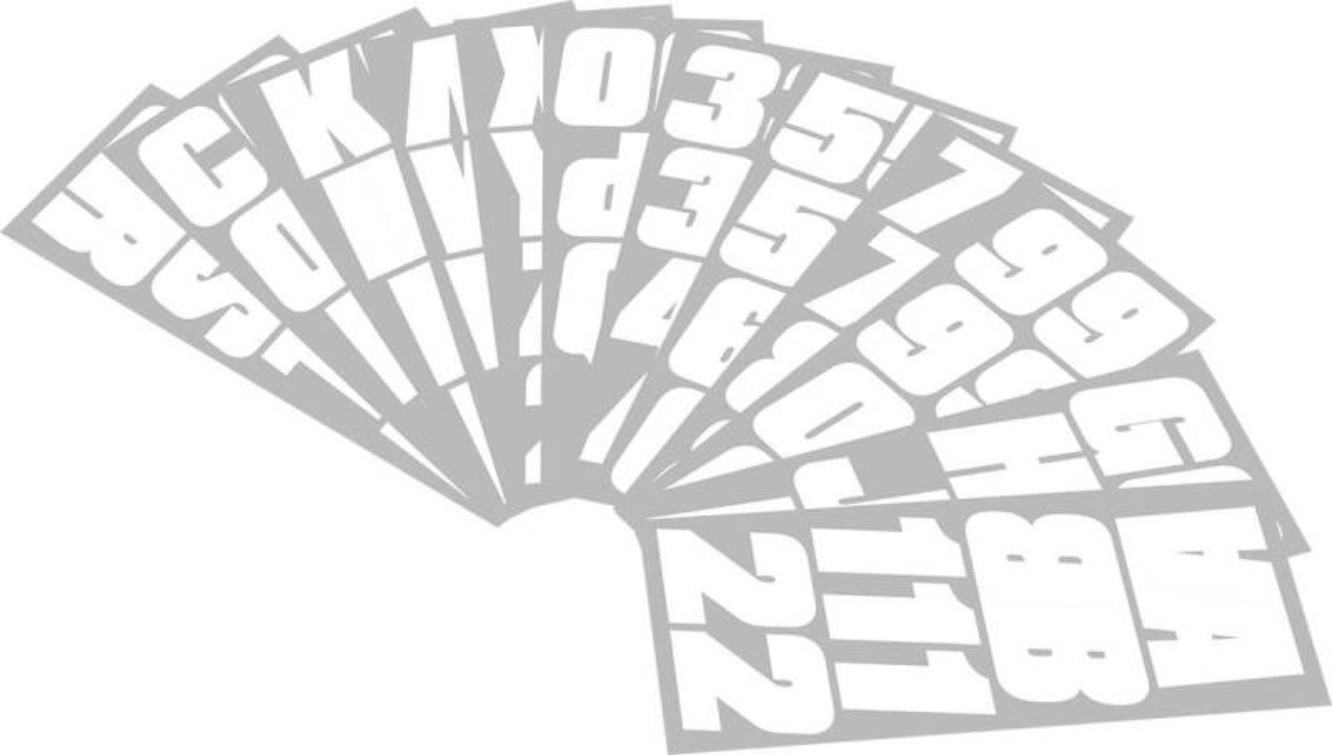 Picture of Hardline Snowmobile Lettering Registration Kit 2 in. - 500 Solid White/