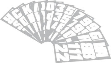 Picture of Hardline Snowmobile Lettering Registration Kit 2 in. - 500 Solid White/