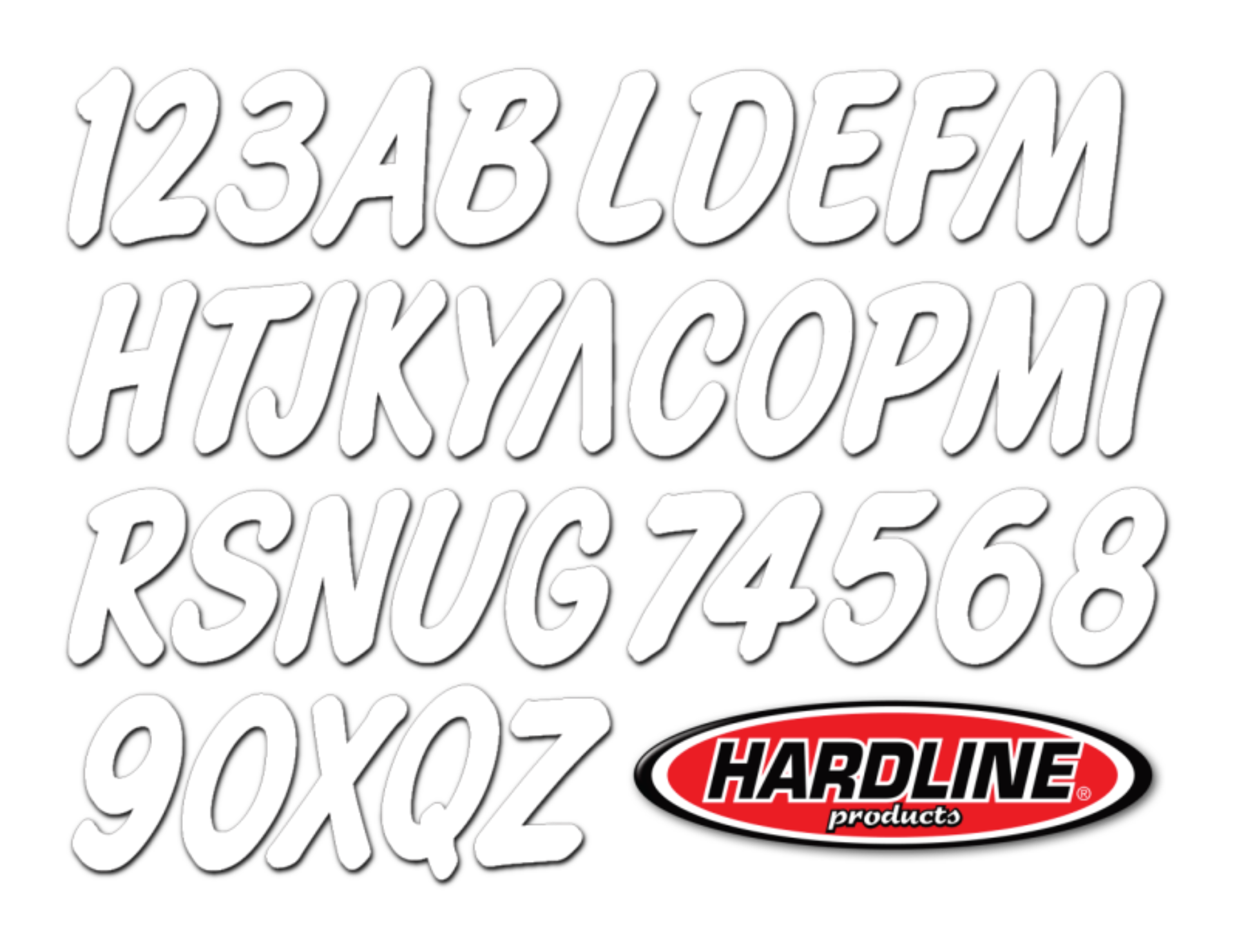 Picture of Hardline Boat Lettering Registration Kit 3 in. - 400 White Solid